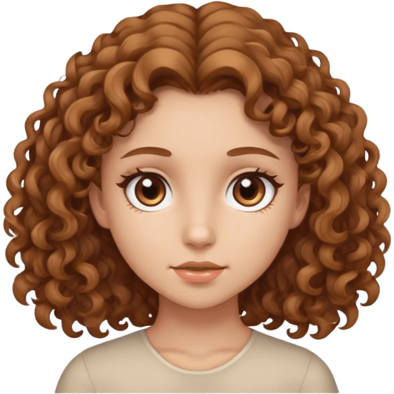 girl with brown eyes, light brown curly hair emoji