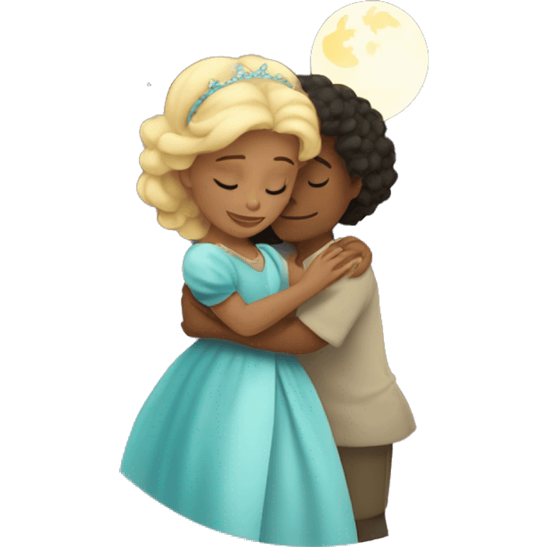 Little princess hug moon  emoji