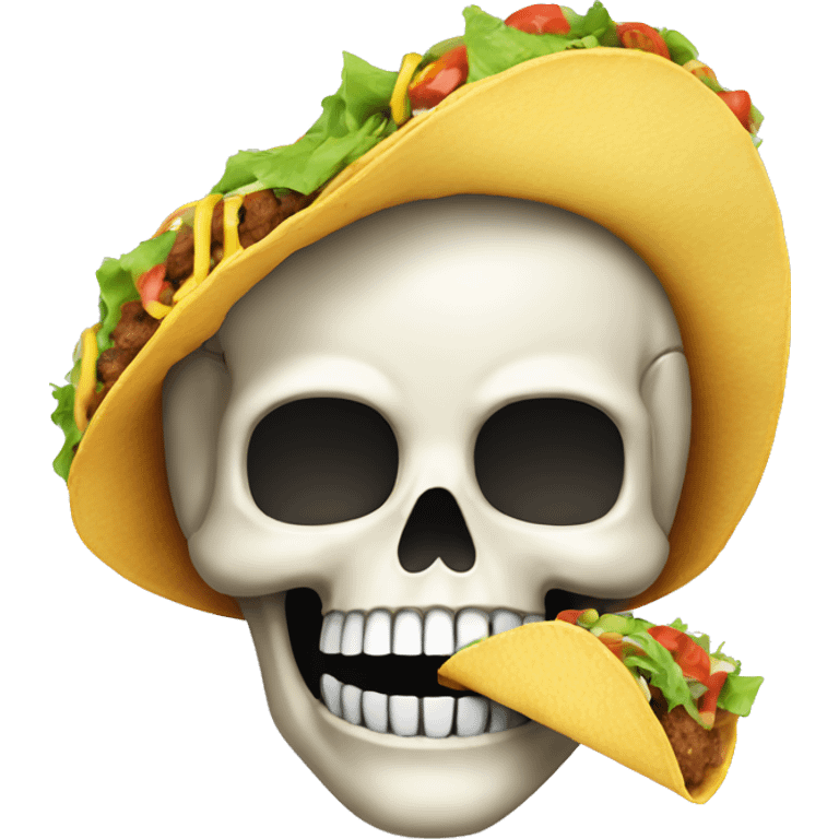 Skull eating a taco emoji