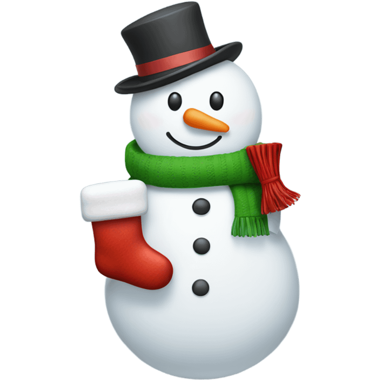 Snowman holding stocking emoji