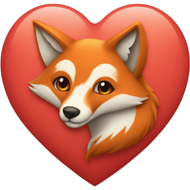 Heart with fox inside emoji