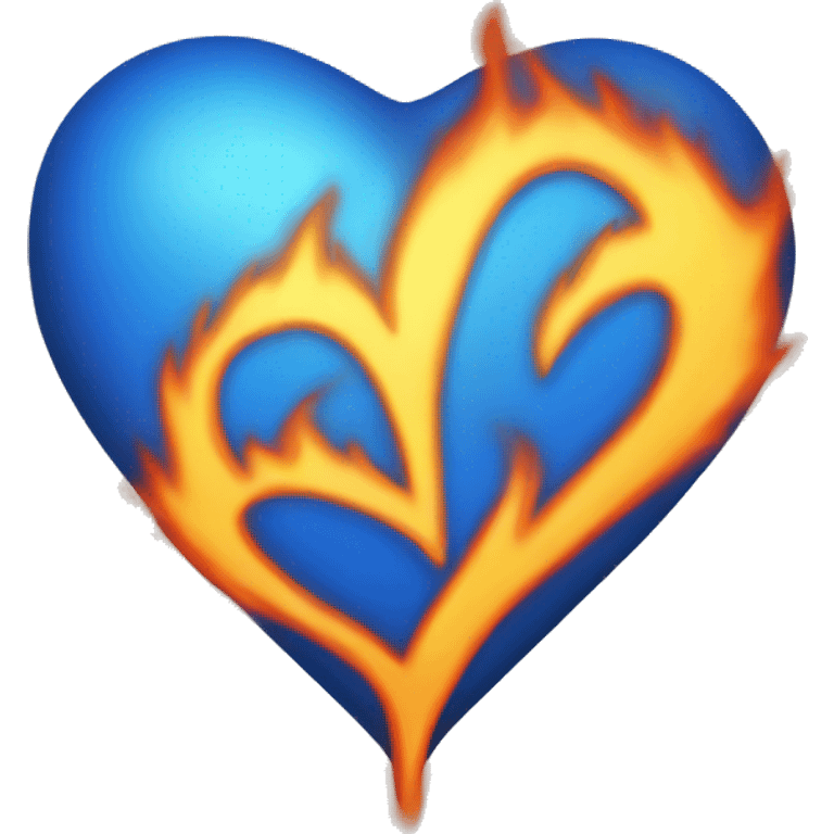 Blue heart on fire emoji