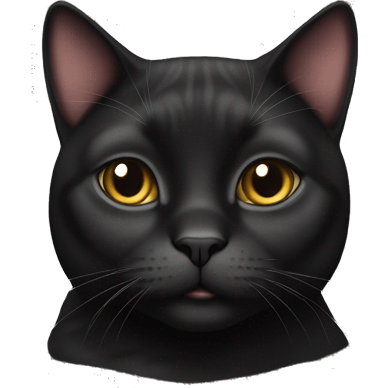 Fat black female cat  emoji