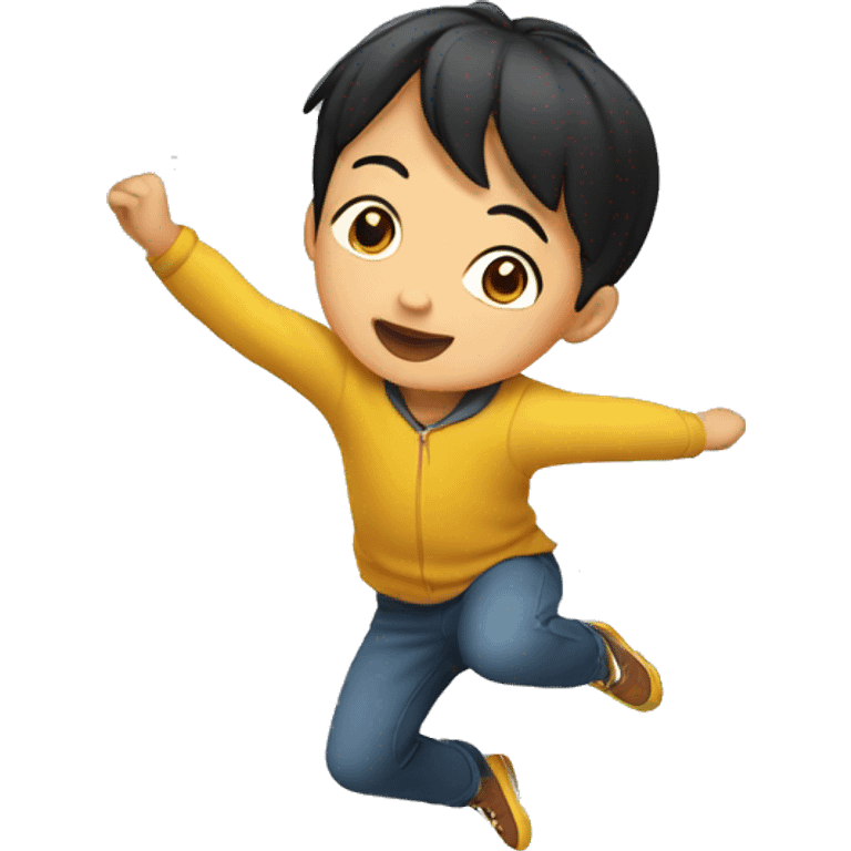 asian jumping child  emoji