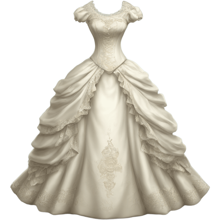 Hyper Realistic ornate victorian Wedding dress displays emoji