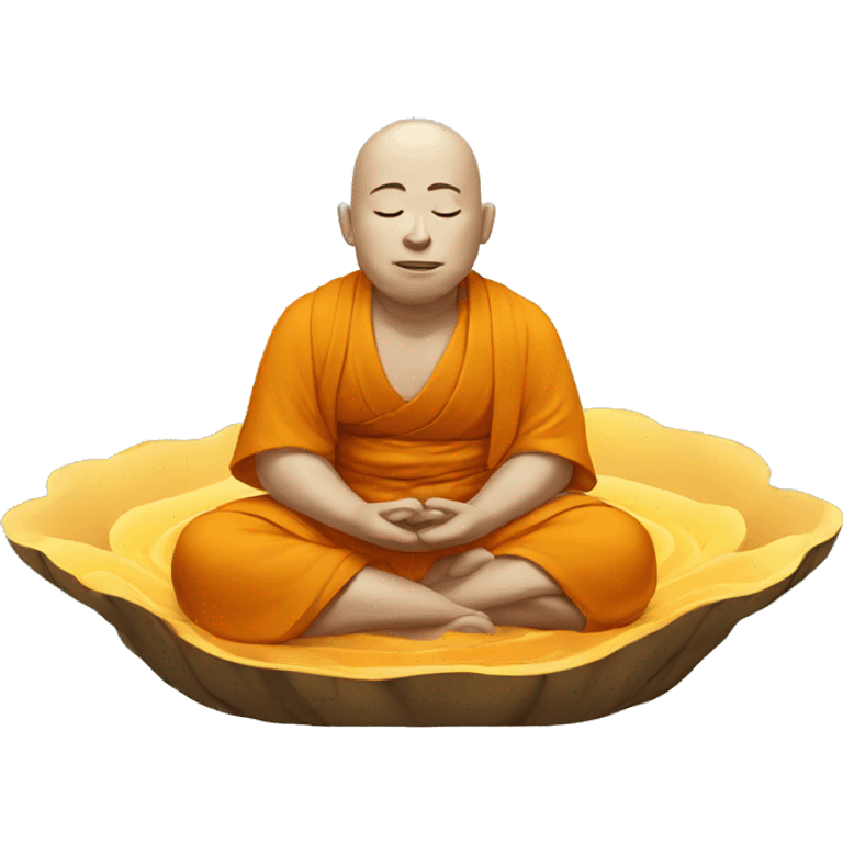 zen monk floating while meditaing emoji