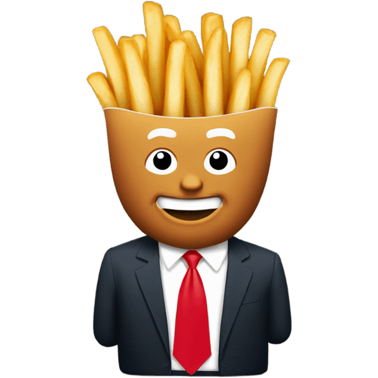 Trump holding McDonald's french fries emoji