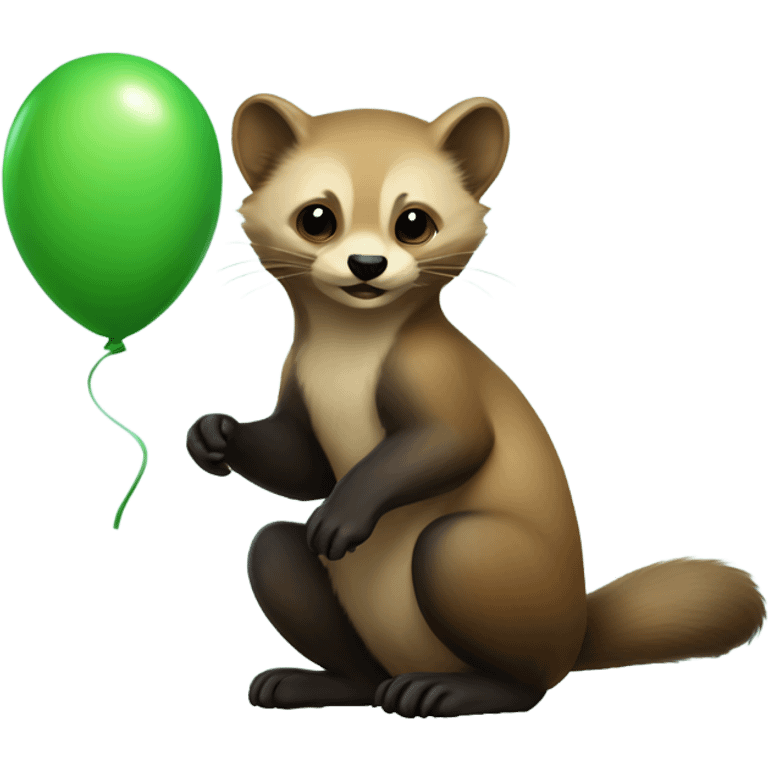 Marten with a green balloon emoji