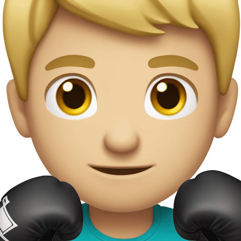 single caucasian boy in boxing gloves emoji