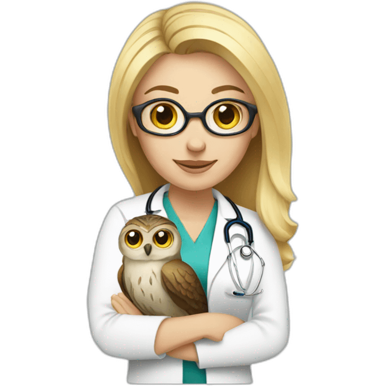 Blonde-woman-doctor-with-owl emoji