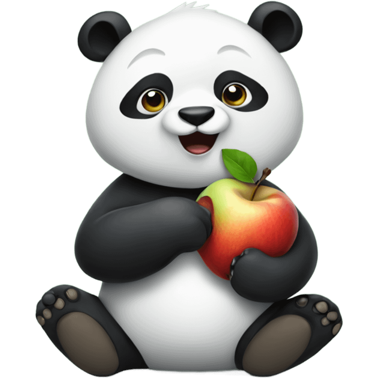 PANDA EATING A APPLE emoji