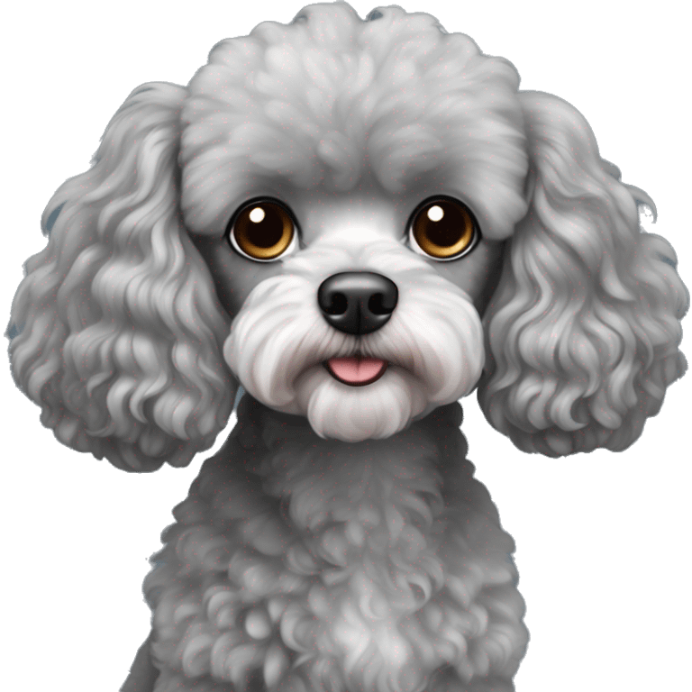 Mini grey cavalier poodle emoji