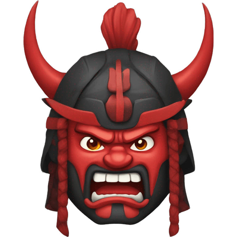 Red oni Samurai mean emoji