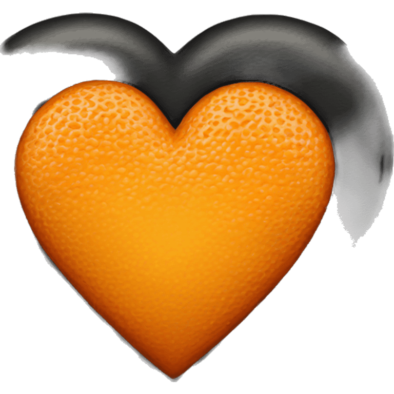 Orange and black heart  emoji