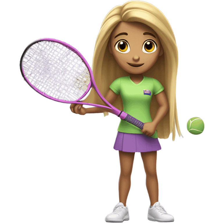 Rapunzel playing tennis emoji