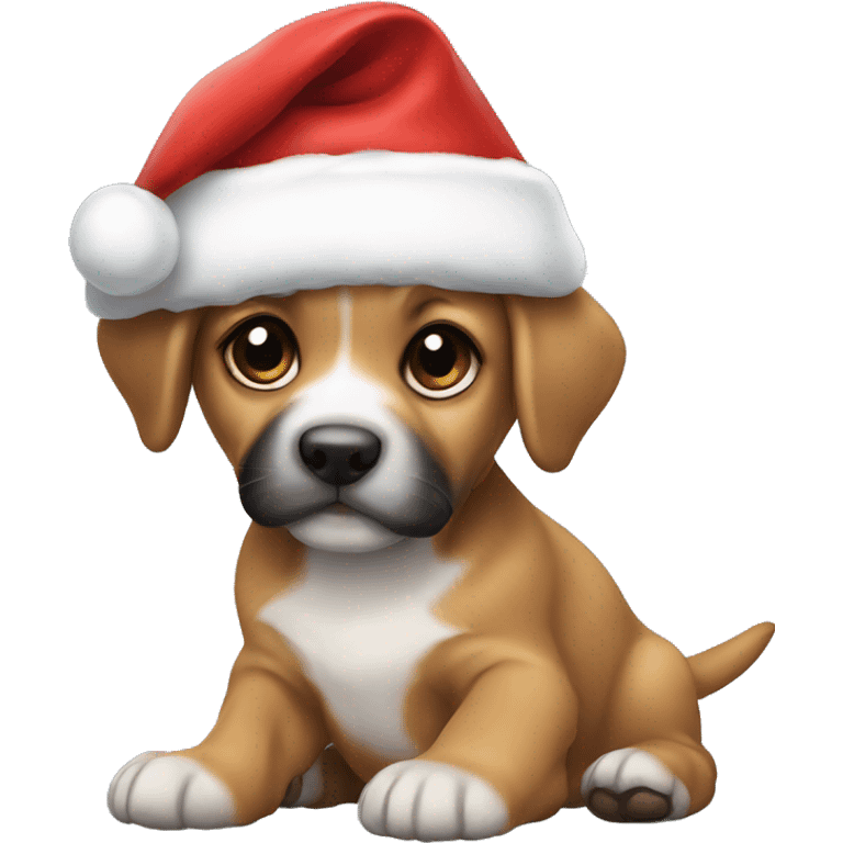 puppy with santa hat emoji