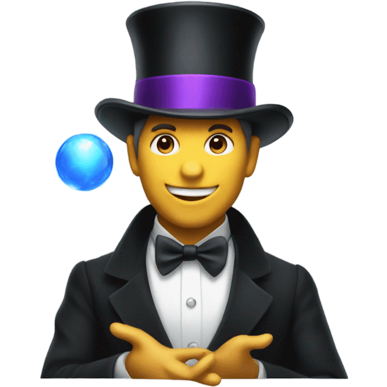 Magician pulling himself out of a top hat emoji