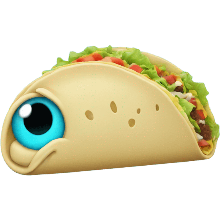 Cyan taco with eyes  emoji