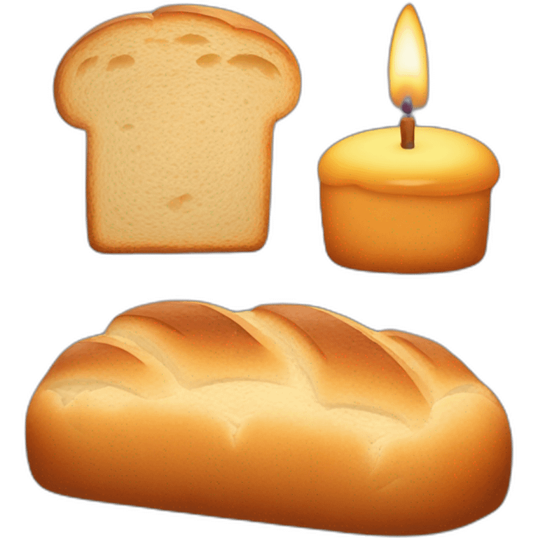 Bread with birtday candles emoji