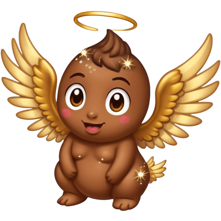 generate a poop with wings and sparkles emoji