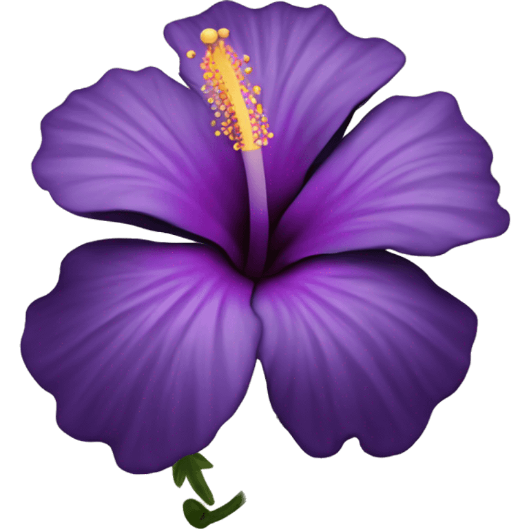 Black and purple hibiscus flower  emoji