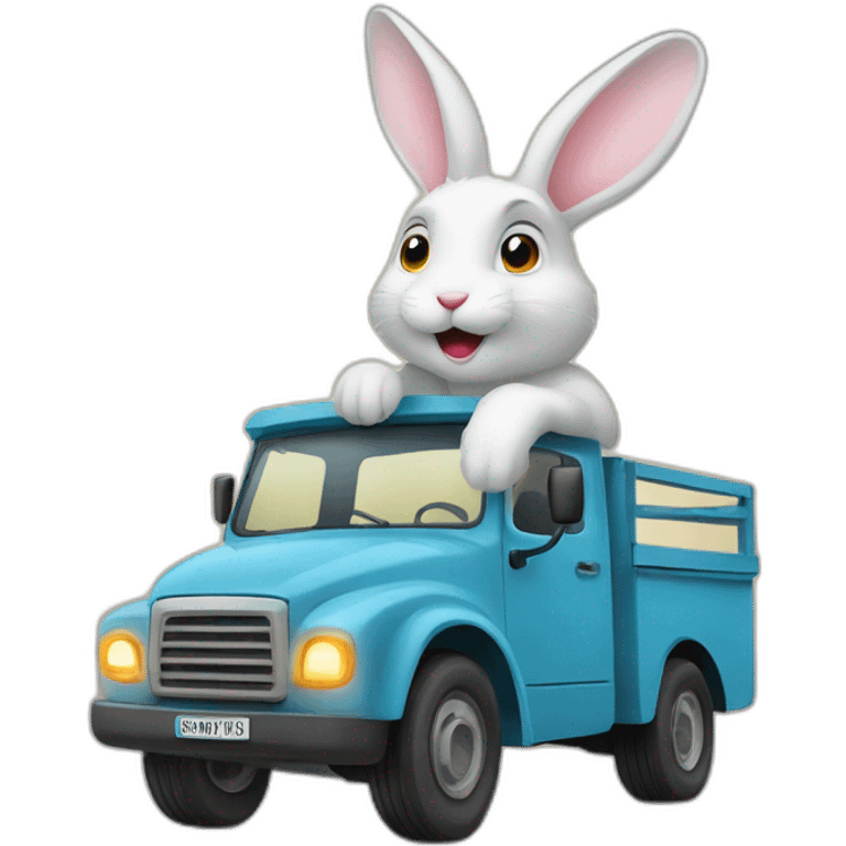 Lapin sur camion emoji