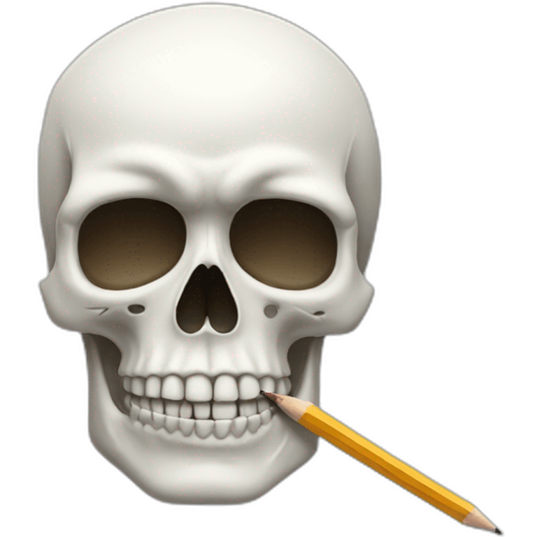 white skull with pencil moustache emoji