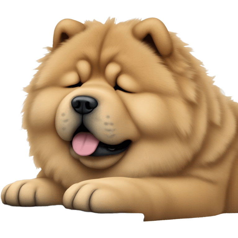 chow chow sleeping on computer keyboard emoji