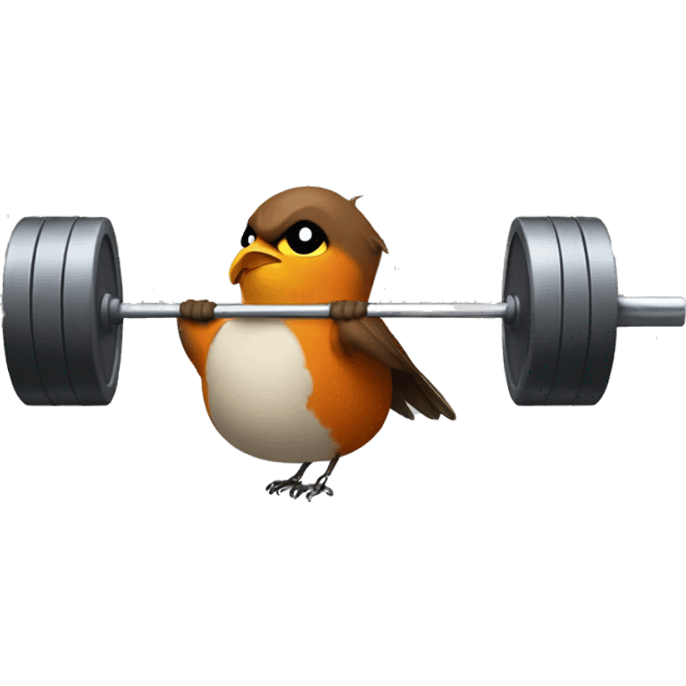 Robin from batman Lifting a barbell over head emoji