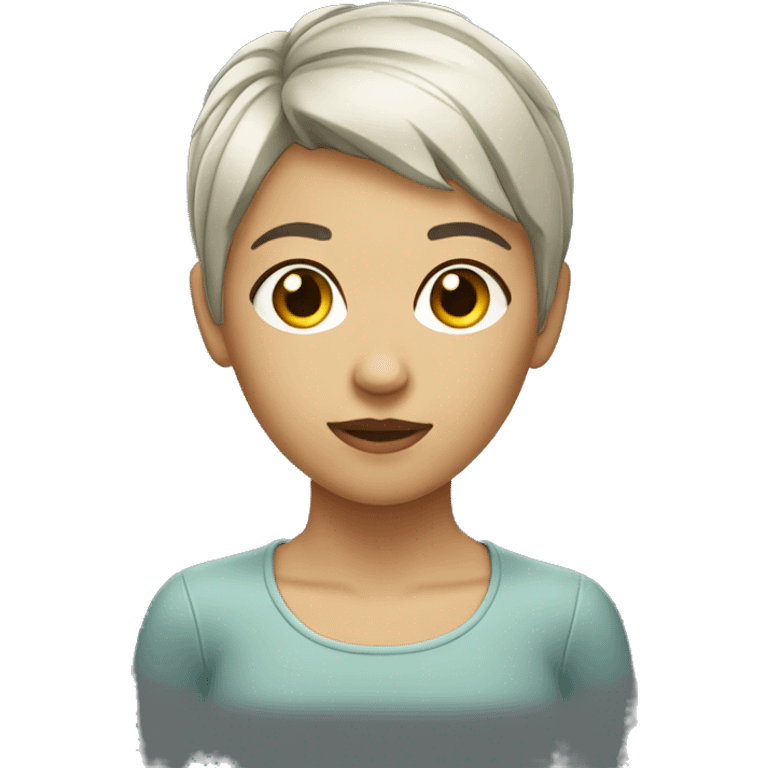 glass girl with short hair emoji