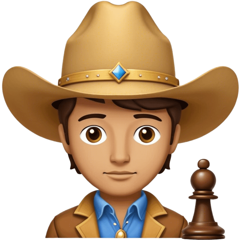 chess king wearing a cowboy hat emoji