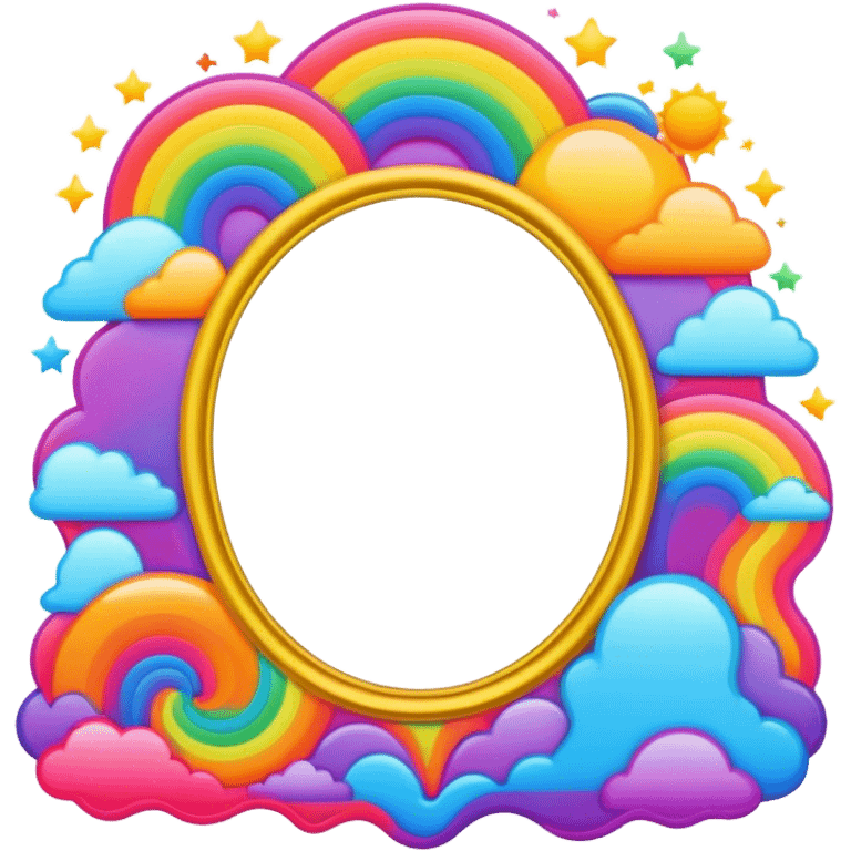 Psychedelic colored photo frame emoji