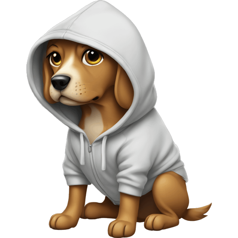 Dog wearning a hoodie emoji