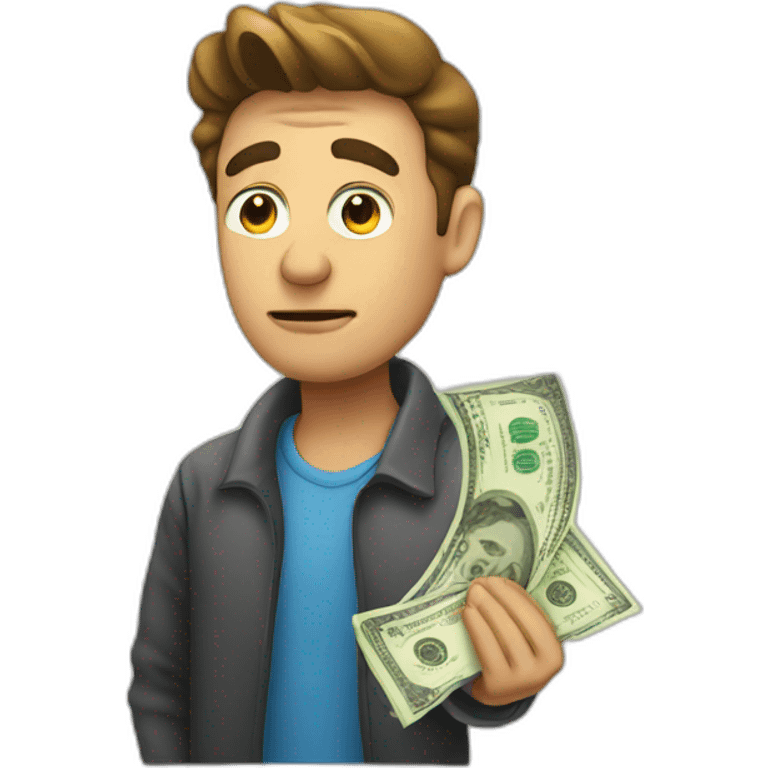 man thinking money emoji