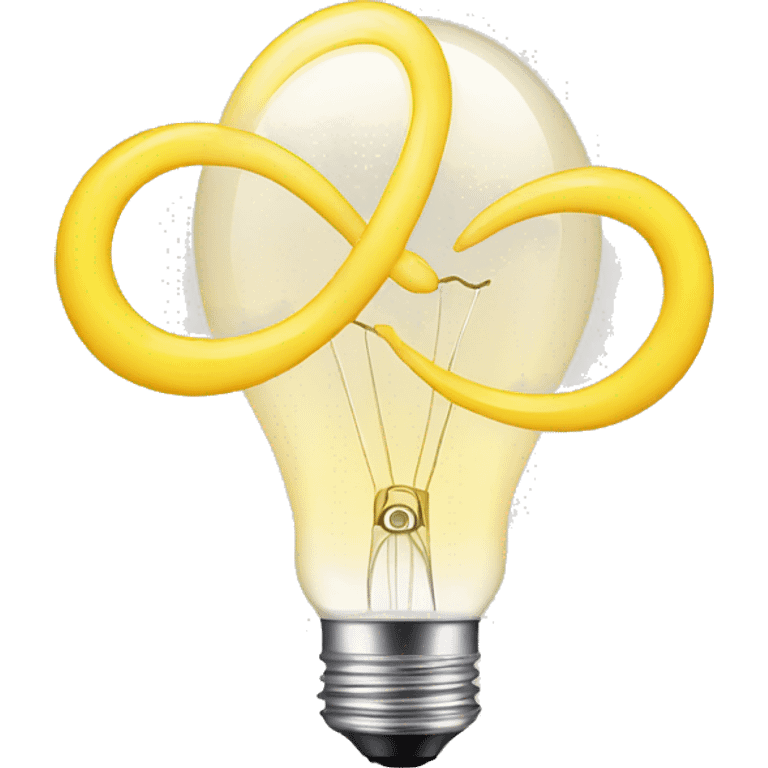 bright lightbulb with an infinity loop behind it emoji