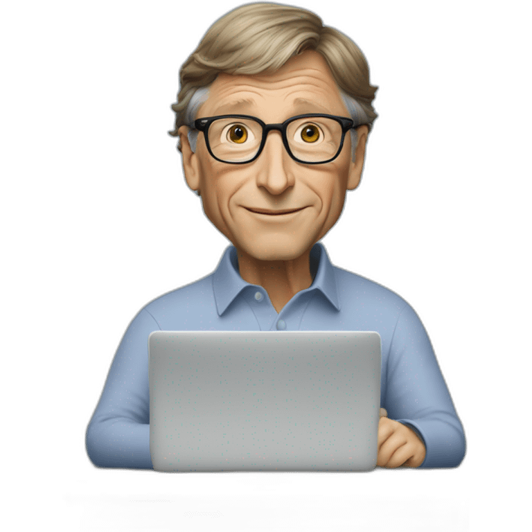 bill gates working on computer emoji