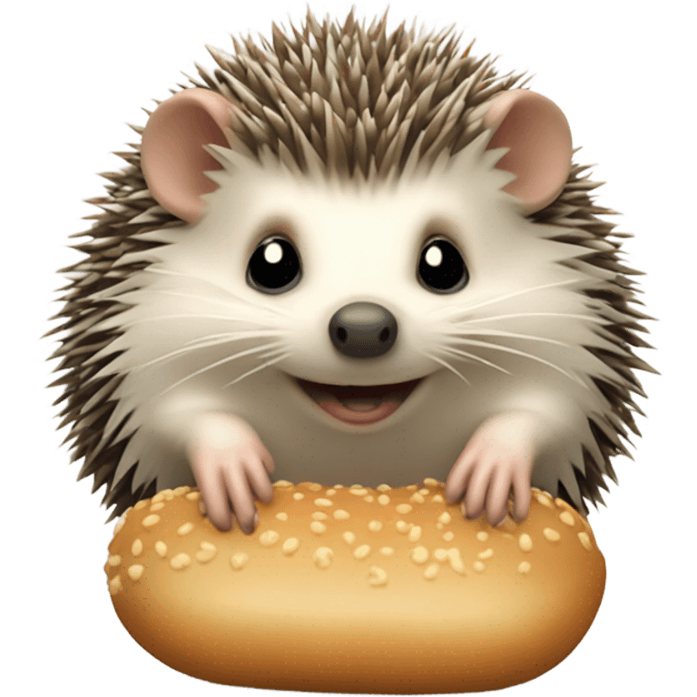 Hedgehog eating a bun emoji