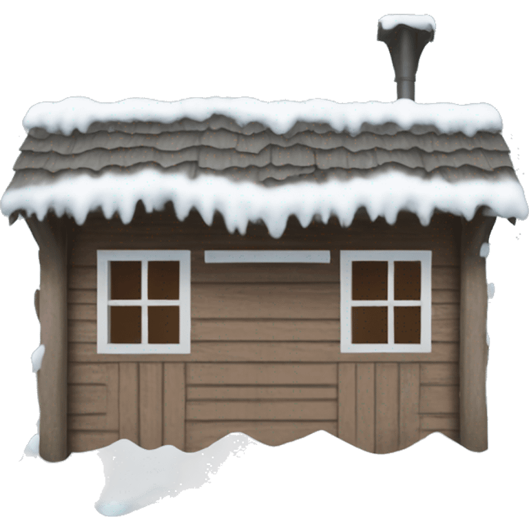 Winter shed with snow on top emoji