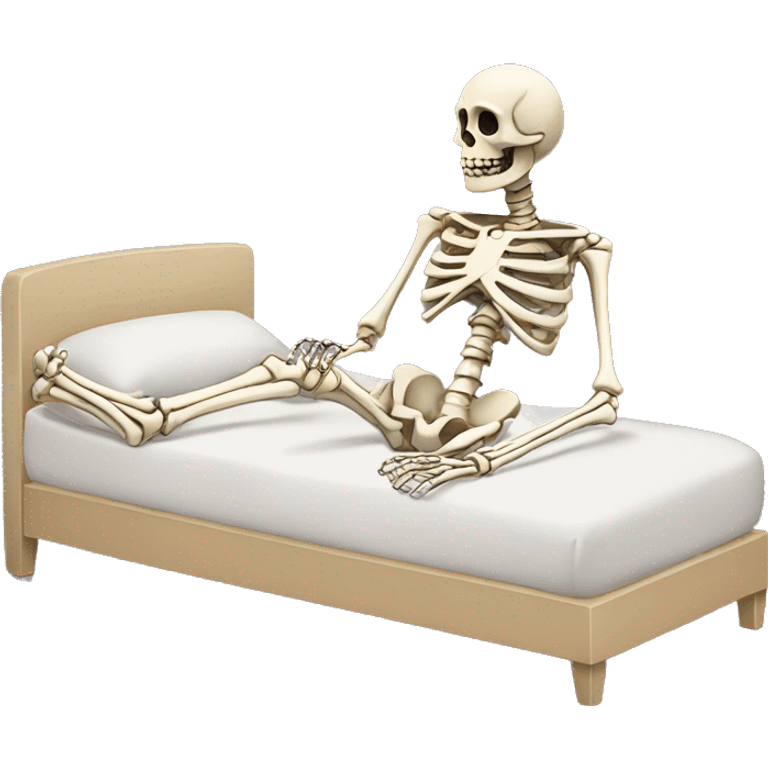 Skeleton laying in bed emoji