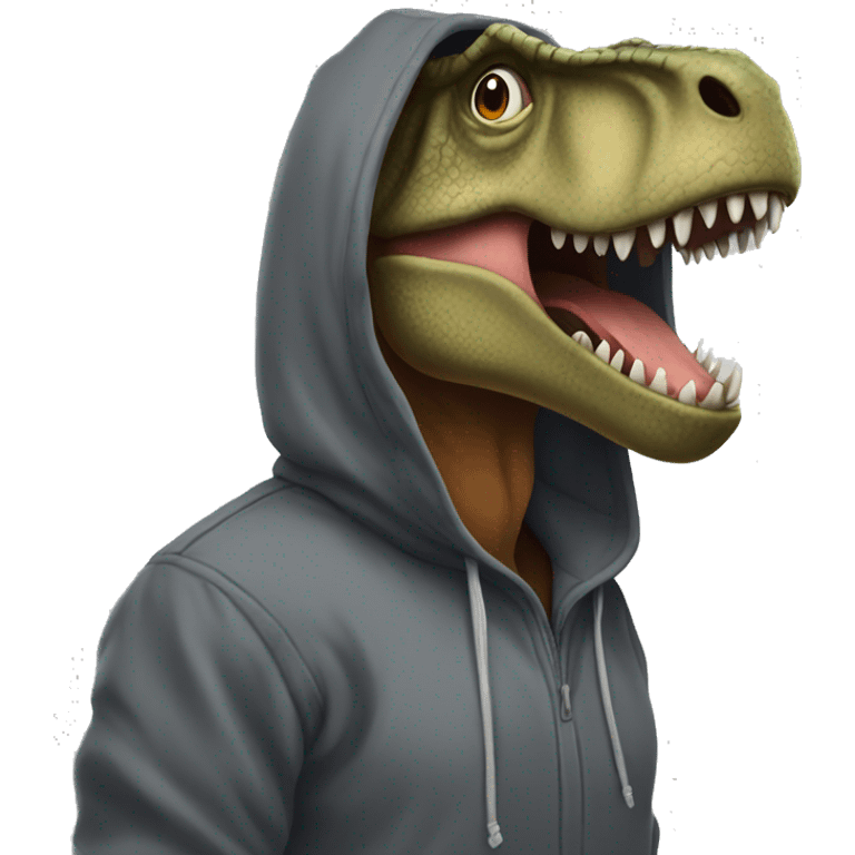 Trex with a oversized hoodie emoji