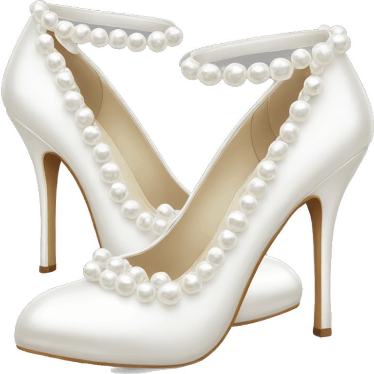 White pearl studded heels emoji