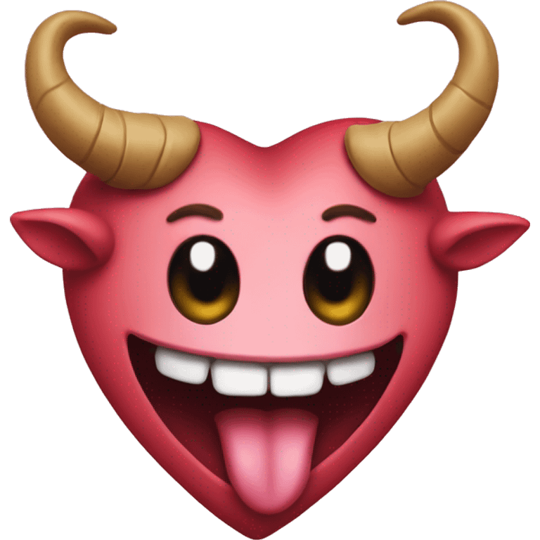 Horned heart with tongue out emoji