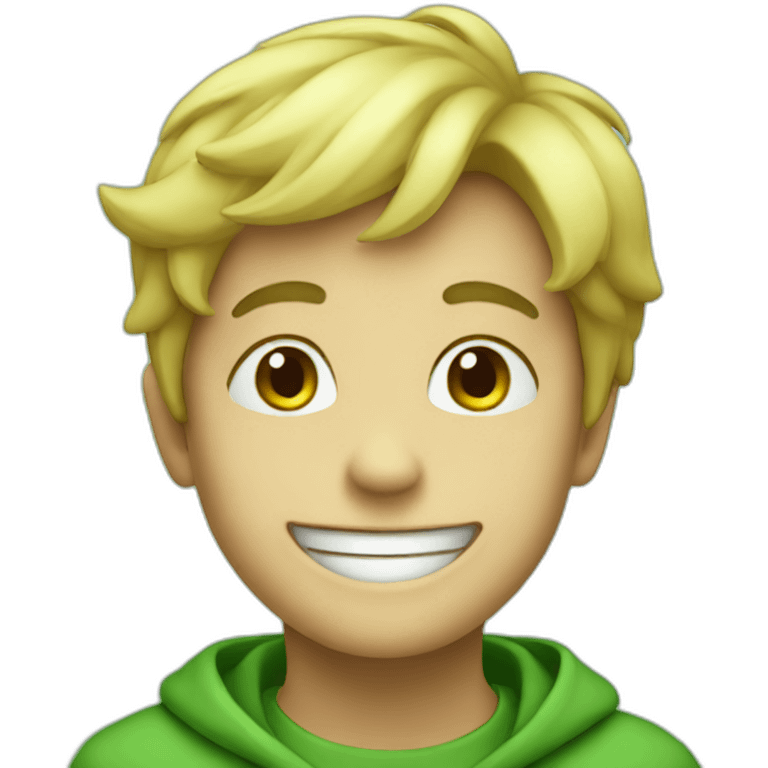 Green pleased boy emoji