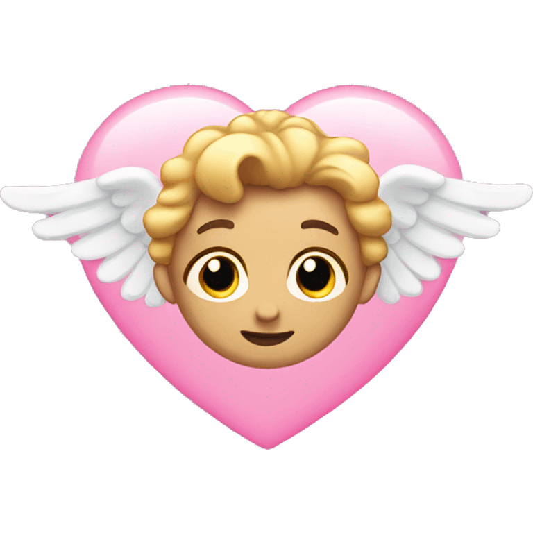 Pink heart with angel halo emoji