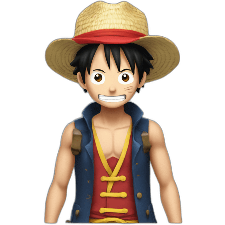 Man cosplaying as luffy from one piece emoji