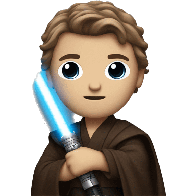 anakin skywalker from star ars with a ble lightsaber and ight ud color emoji