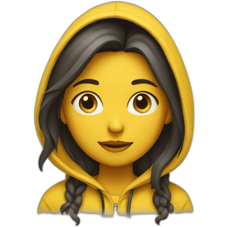 Girl in yellow hoodie emoji