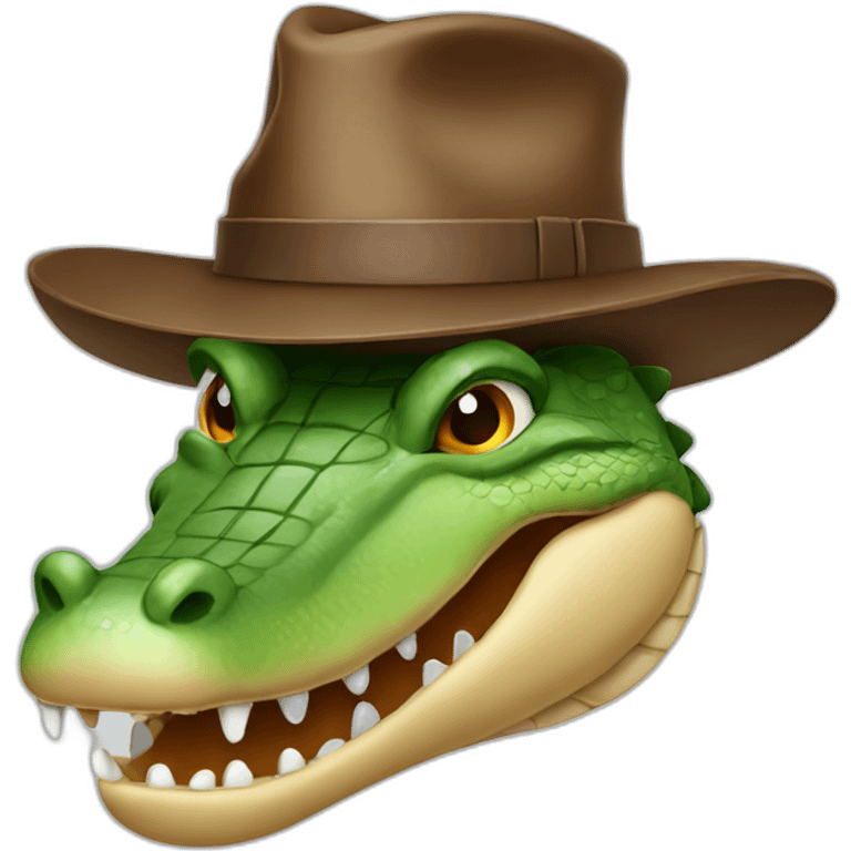 a crocodile with a brown hat emoji