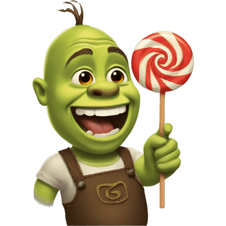 Shrek eating a lollipop  emoji