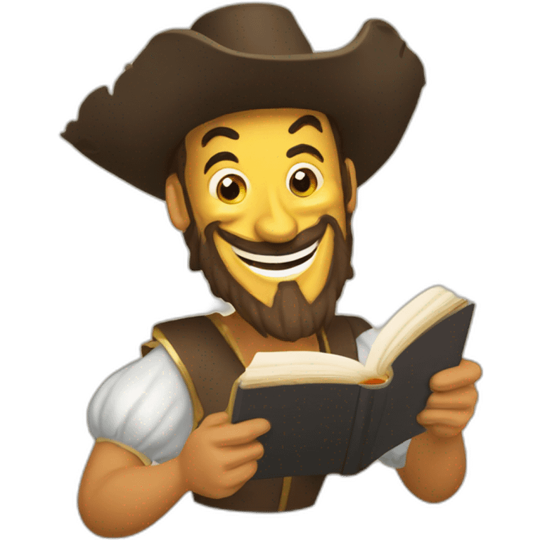 Savage laughs while reading the novel Don Quixote emoji